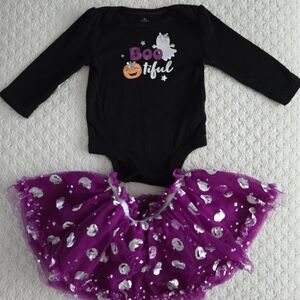 Baby Starters Baby Girl Halloween BOOtiful Long Sleeve Onsie With Tutu